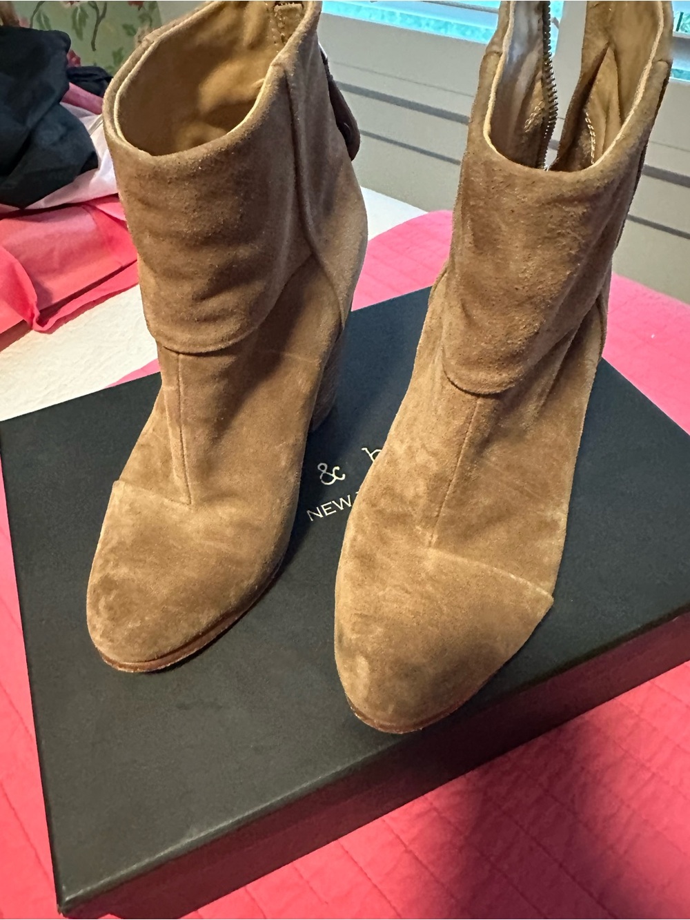 rag & bone Suede Newberry Ankle Booties in Light Brown